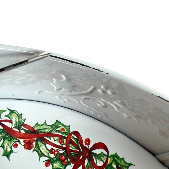 Christopher Radko Holiday Celebrations Oval Christmas Platter Metal 16" x 12" - Picture 7 of 8